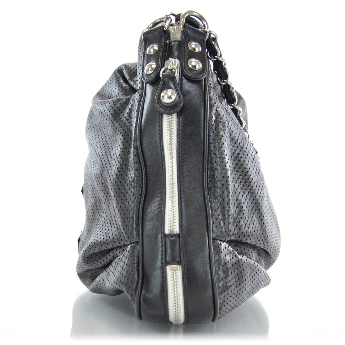 Perforated Baseball Spirit Ligne Hobo Black
