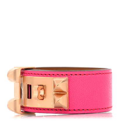 Hermes Chevre Chamkila Collier de Chien CDC 24 Bracelet T2 Rose Pop 1 of 5