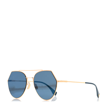 Fendi Metal Geometric Sunglasses FF 0194/S Gold 1 of 7