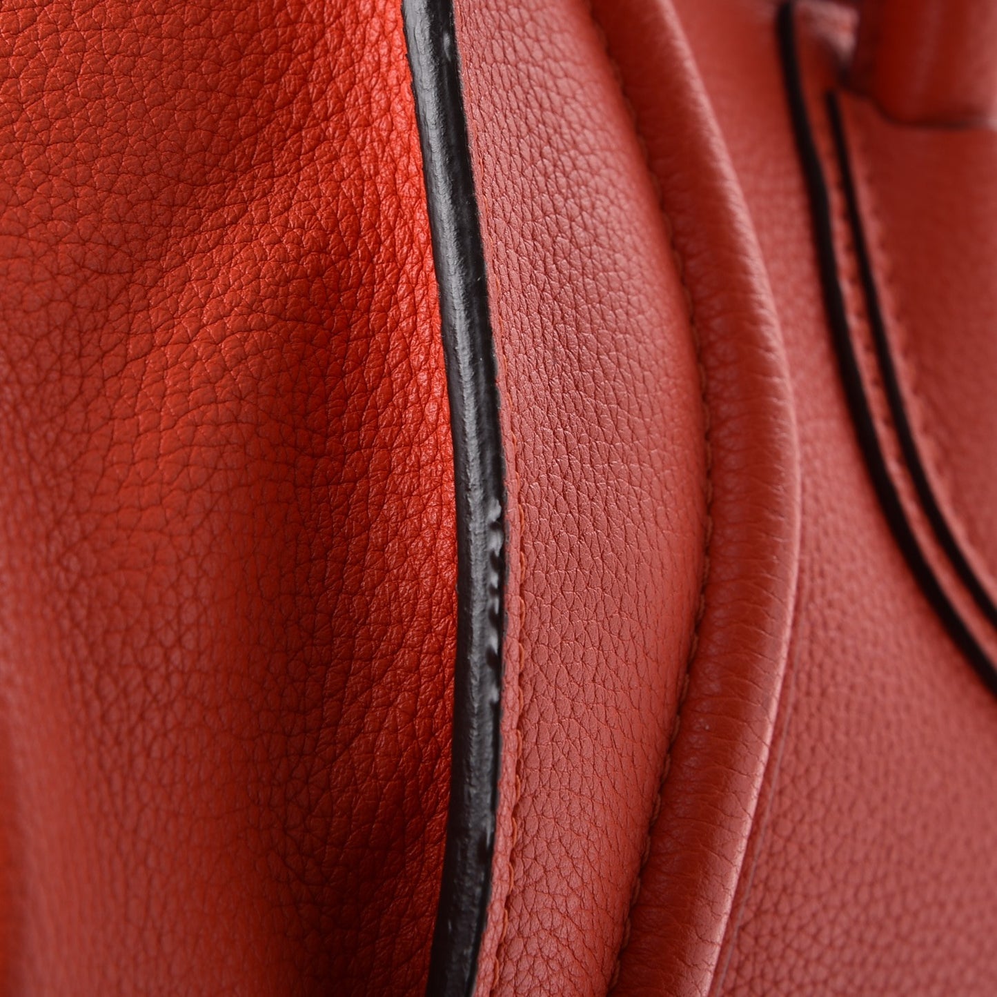 Drummed Calfskin Mini Luggage Vermillion