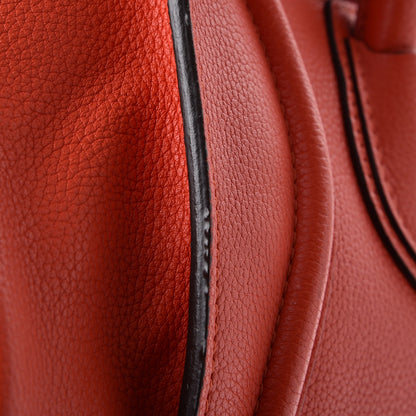 Celine Drummed Calfskin Mini Luggage Vermillion 11 of 16