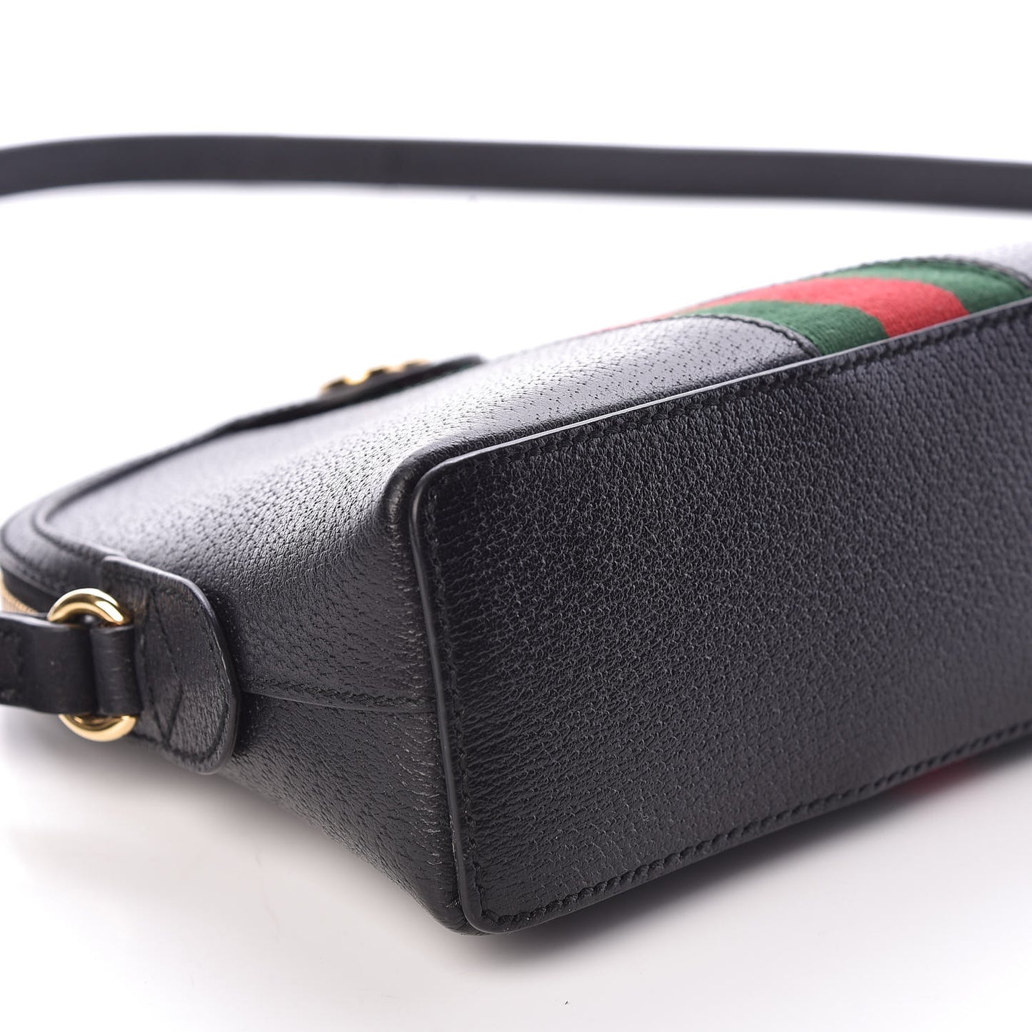 Calfskin GG Web Small Ophidia Dome Shoulder Bag Black