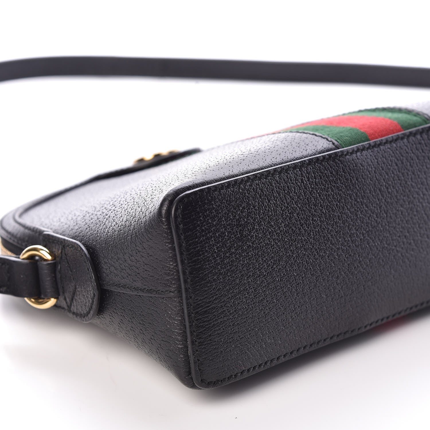 Gucci Calfskin GG Web Small Ophidia Dome Shoulder Bag Black 8 of 10