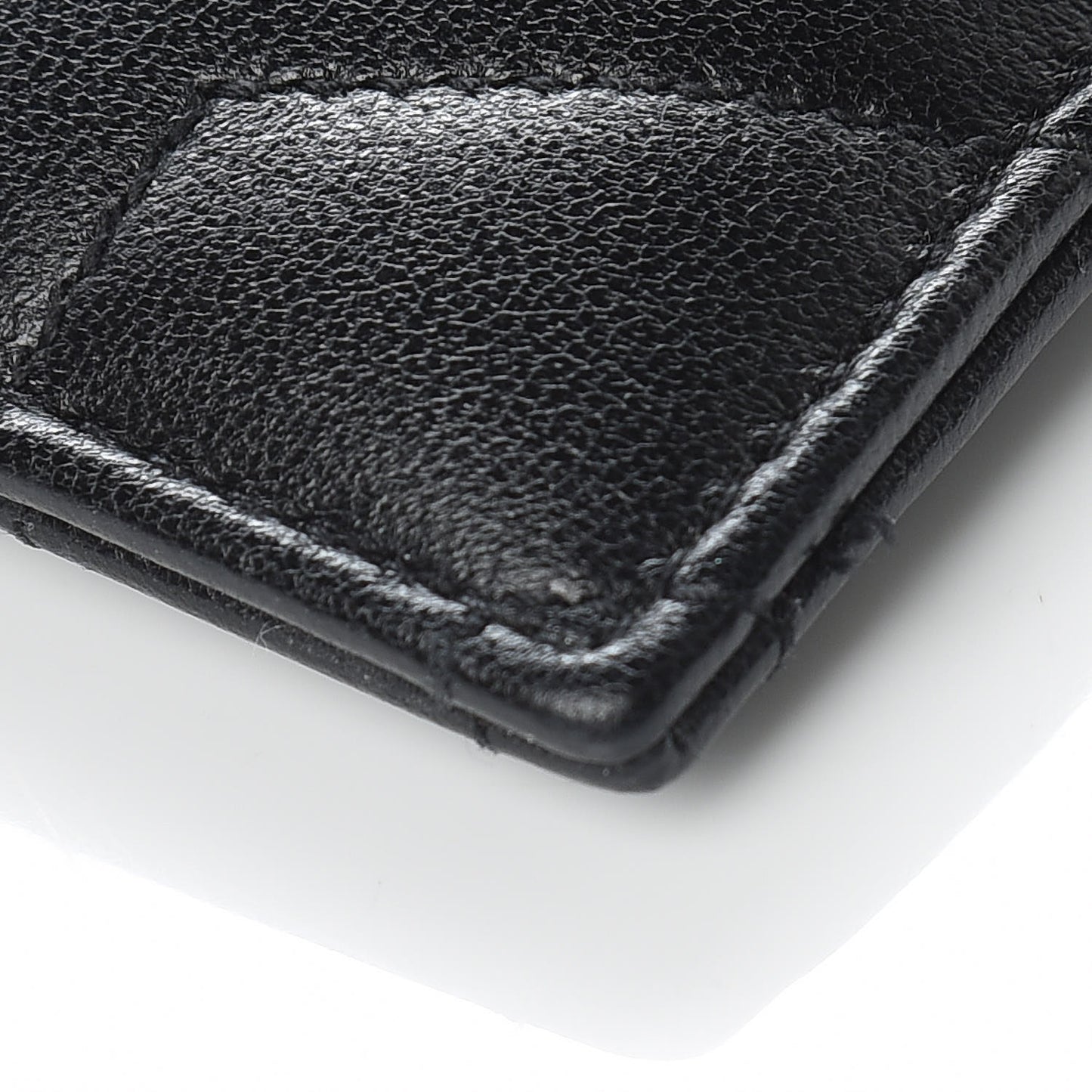 Calfskin Y Quilted Monogram LouLou Credit Card Case Black