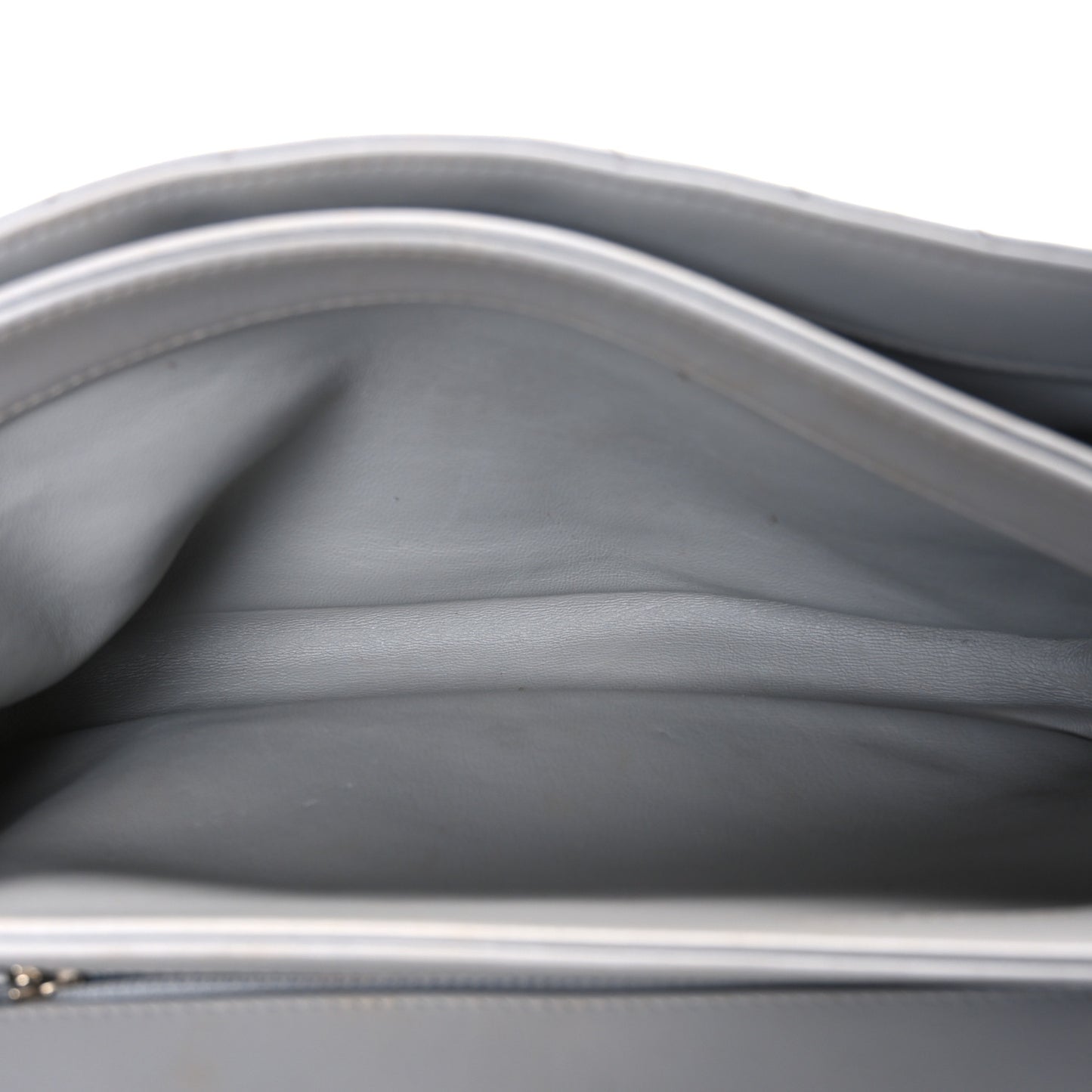 Lambskin Chevron Quilted Medium Trendy CC Dual Handle Flap Bag Grey