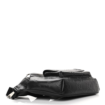 Gucci Calfskin GG Tennis Embossed Pocket Belt Bag Black 4 of 10