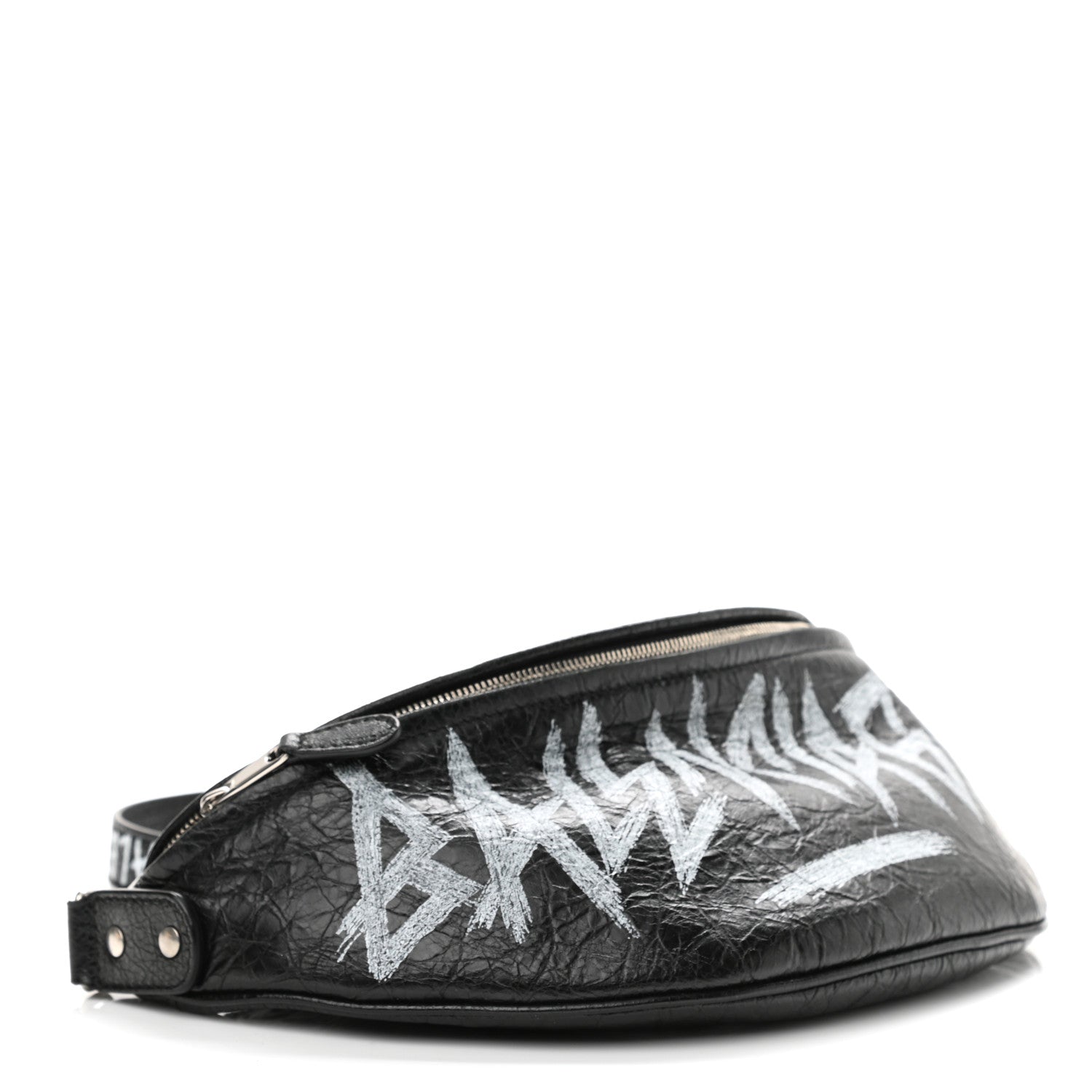 Balenciaga Agneau Arena Graffiti All Over XS Souvenir Belt Bag Black White 4 of 13