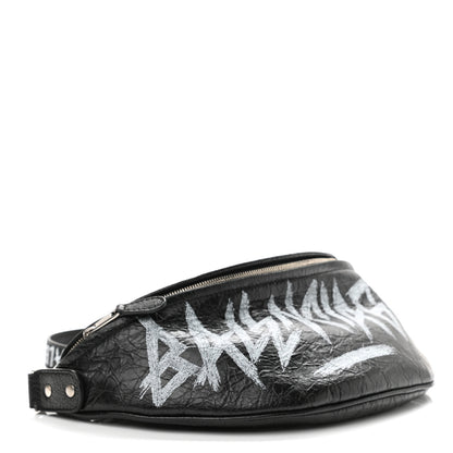 Balenciaga Agneau Arena Graffiti All Over XS Souvenir Belt Bag Black White 4 of 13
