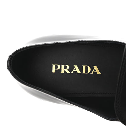 Prada Spazzolato Metal Triangle Logo 50mm Loafers 40.5 Black 8 of 10