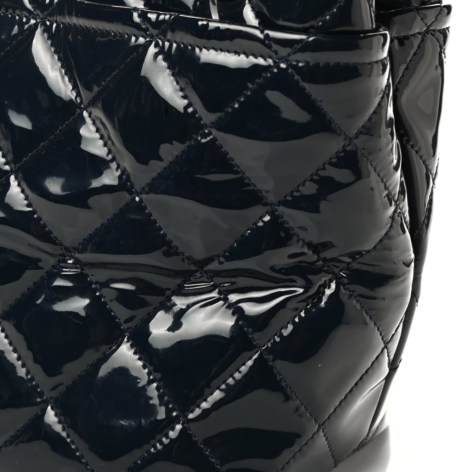 Chanel Patent Quilted Timeless CC Soft Tote Navy 11 of 11