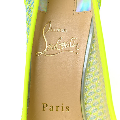 Christian Louboutin Fishnet Follies Lace 100 Pumps 36.5 Neon Yellow 7 of 8