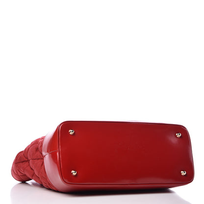 Burberry Nylon Patent Quilted Grange Tote Red 4 of 18
