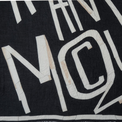 Alexander McQueen Silk Chiffon Logo Scarf Black White 1 of 4