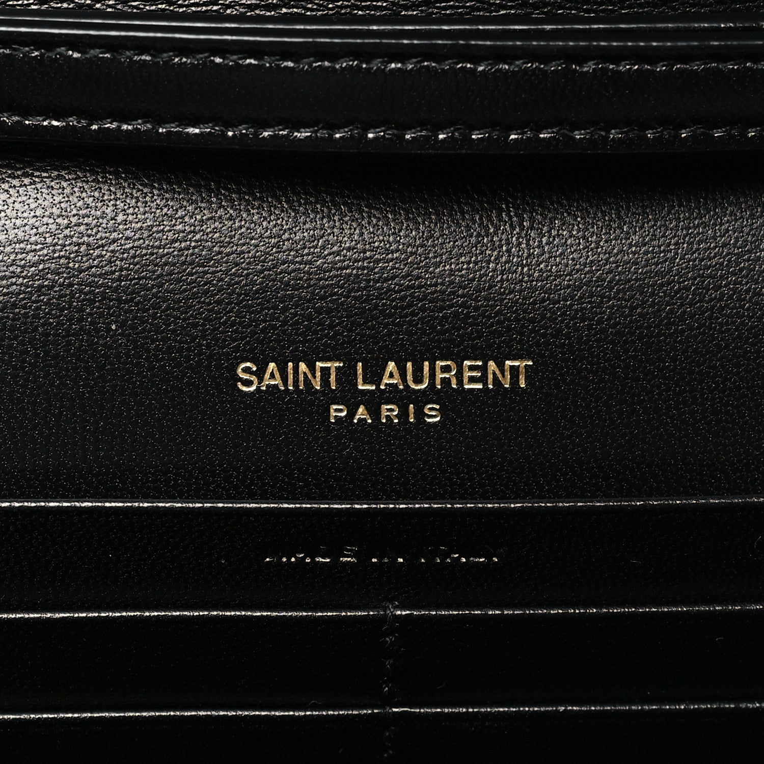 Saint Laurent Grain De Poudre Matelasse Chevron Monogram Chain Wallet Black 6 of 11