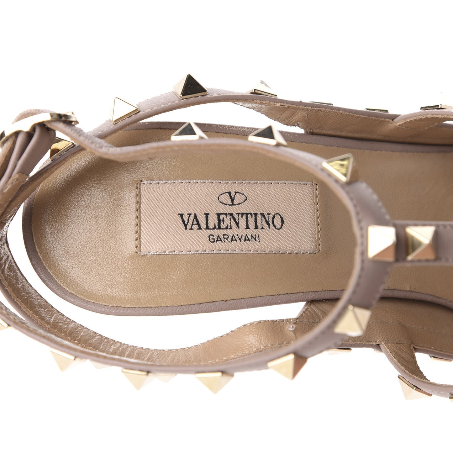 Patent Nappa Rockstud Ankle Strap 100mm Pumps 40.5 Water Rose Poudre