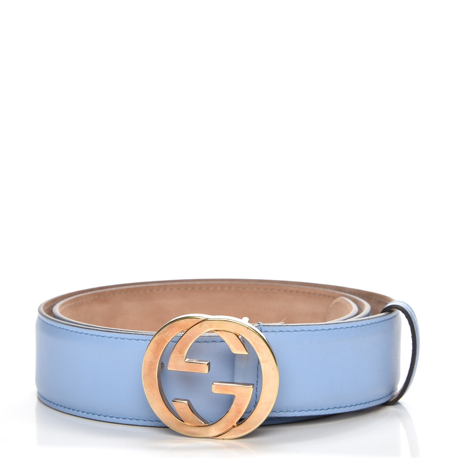 Gucci Moon Calfskin Interlocking G 37mm Belt 90 36 Mineral Blue 1 of 6