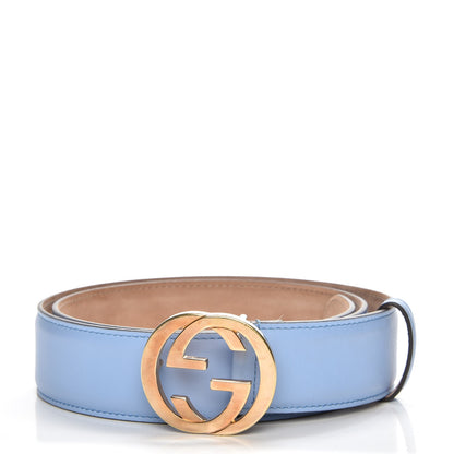 Gucci Moon Calfskin Interlocking G 37mm Belt 90 36 Mineral Blue 1 of 6