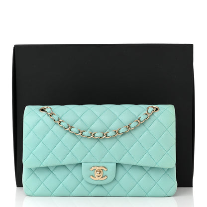 Chanel Caviar Quilted Medium Double Flap Light Blue 14 of 14