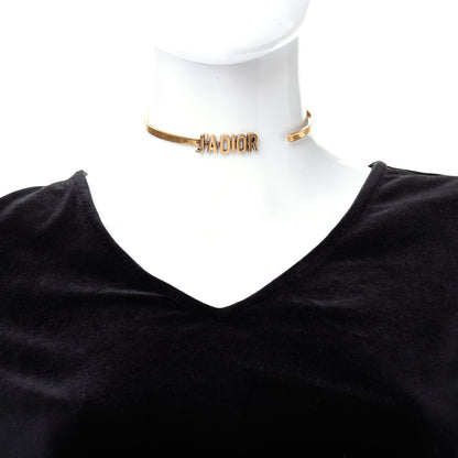 Christian Dior Metal J'Adior Logo Choker Necklace Aged Gold 2 of 5