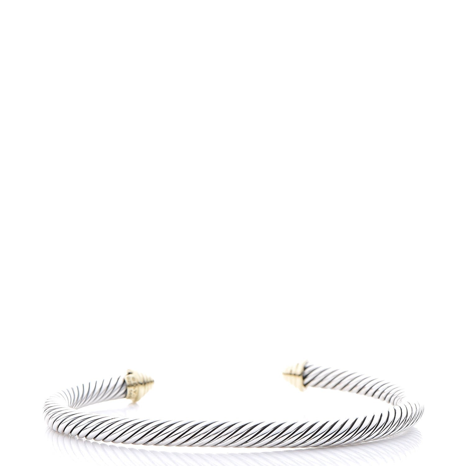 David Yurman Sterling Silver 14K Yellow Gold 5mm Cable Classics Bracelet 3 of 5