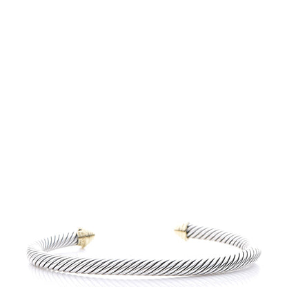 David Yurman Sterling Silver 14K Yellow Gold 5mm Cable Classics Bracelet 3 of 5