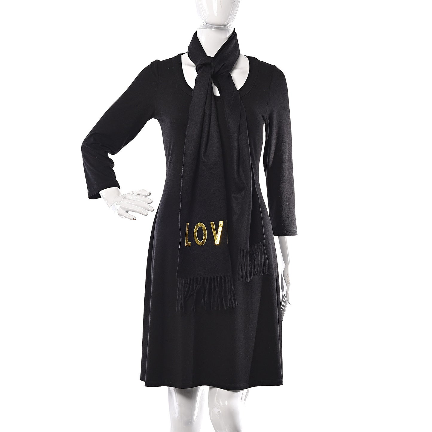 Silk Cashmere Sequins Lovesh Scarf Black