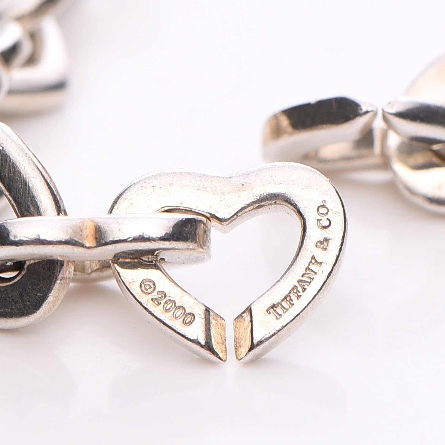 Tiffany Sterling Silver 18K Yellow Gold Heart Links Bracelet 5 of 5