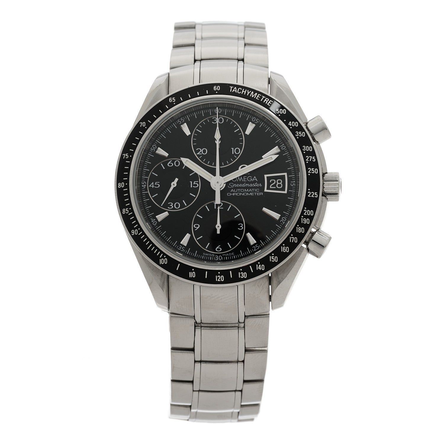 Omega Stainless Steel 40mm Speedmaster Date Chronograph Automatic Watch Black 3210.50.00 1 of 4