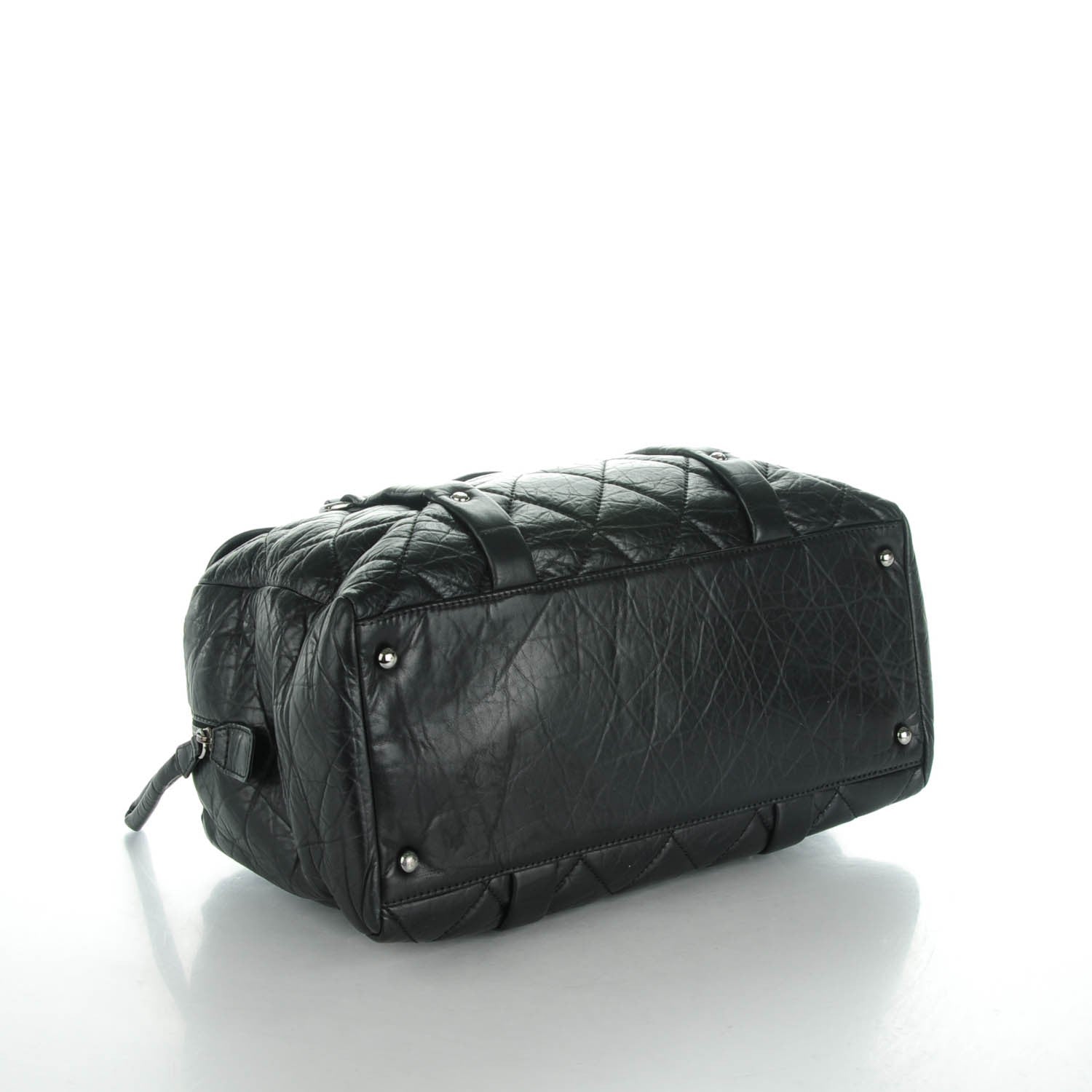 Chanel Distressed Lambskin Quilted Lady Braid Flap Tote Black 4 of 7