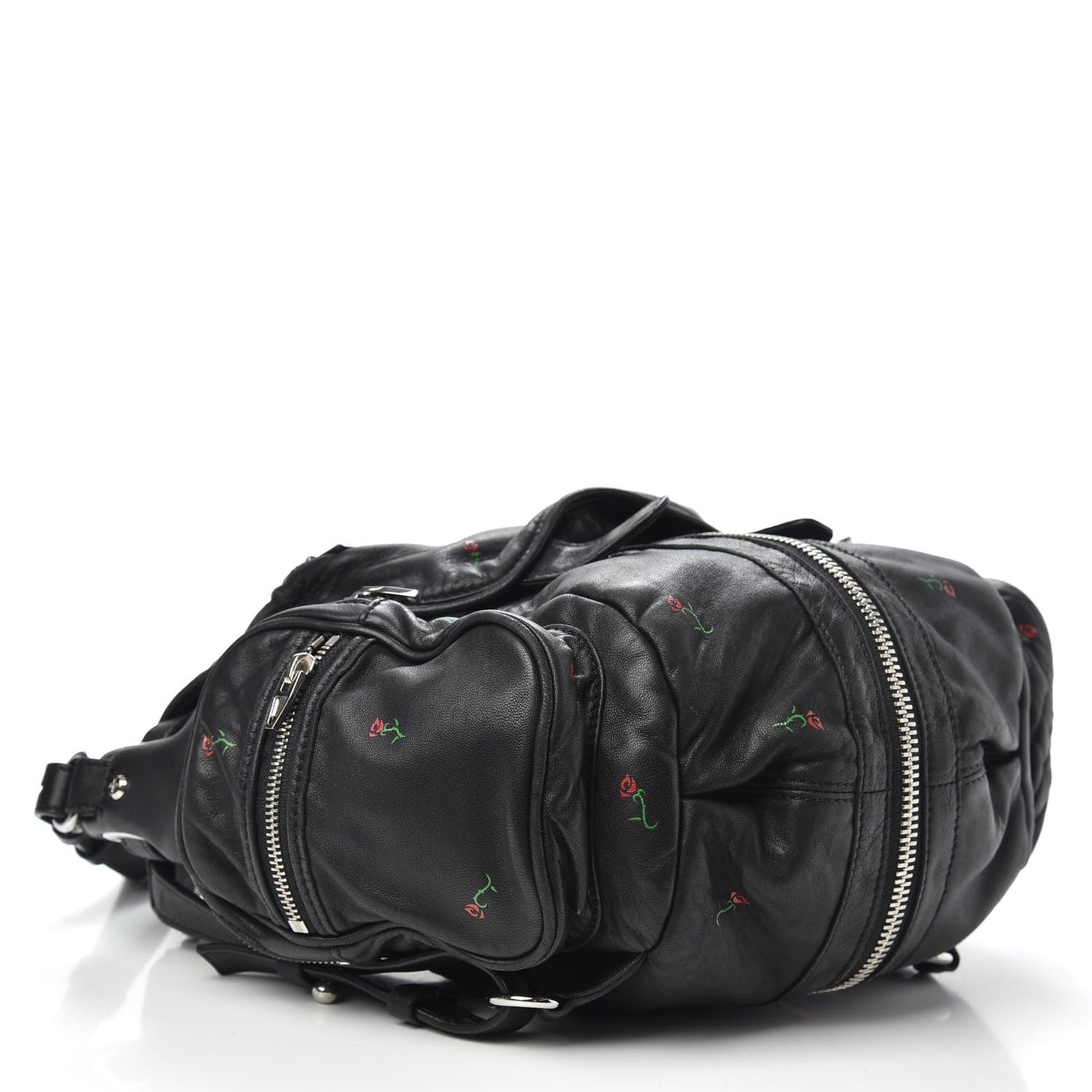 Alexander Wang Lambskin Rose Studded Mini Marti Convertible Backpack Black Rhodium Hardware 3 of 8