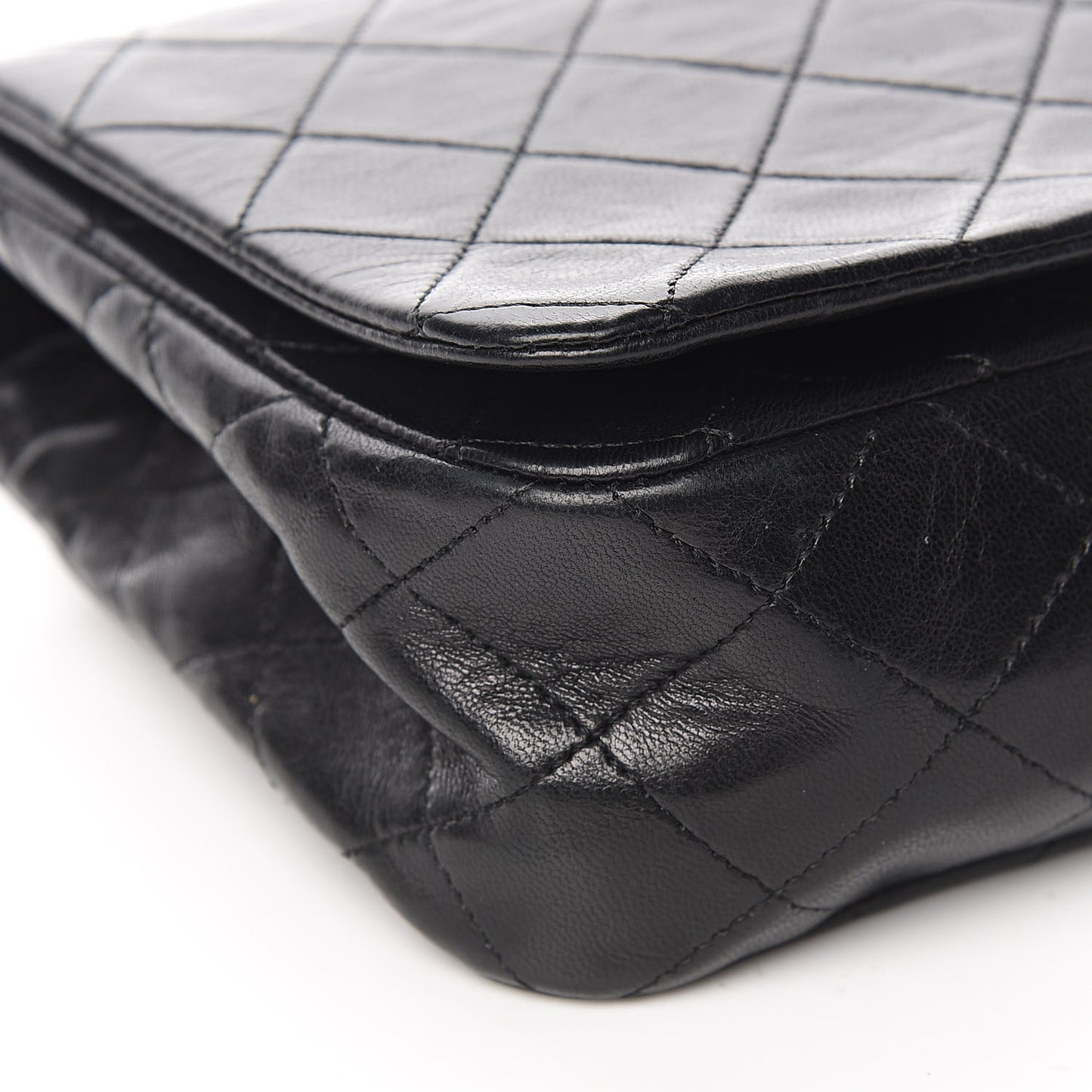 Lambskin Quilted Small Single Flap Black