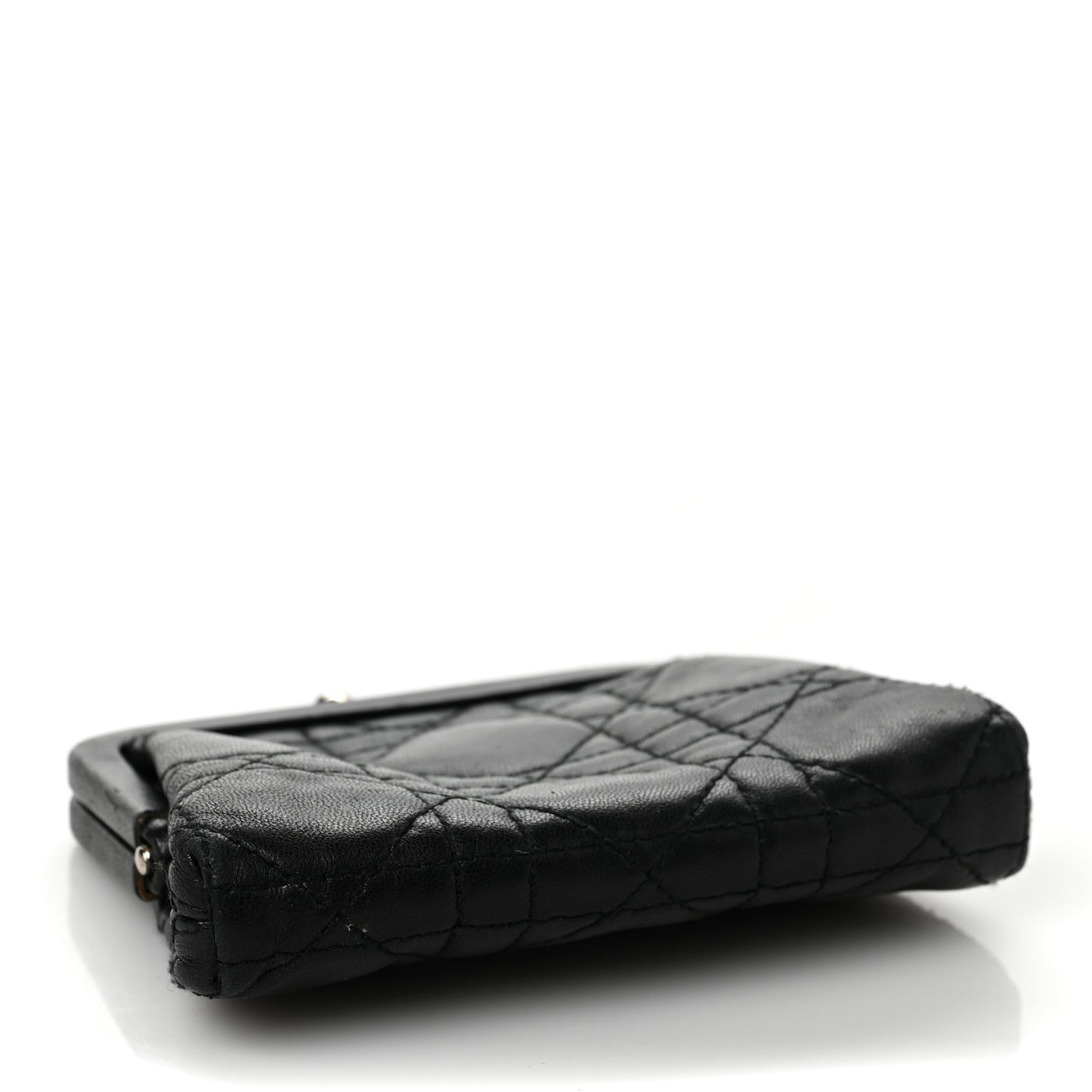 Calfskin Cannage Coin Purse Black