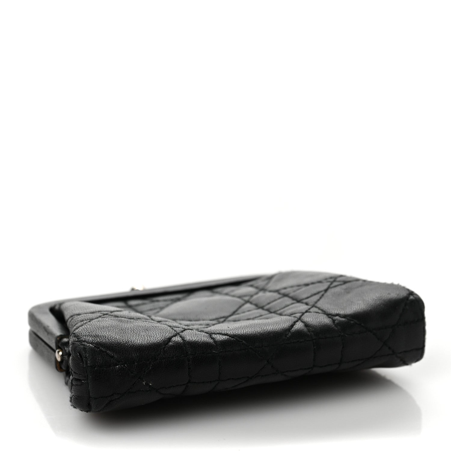 Christian Dior Calfskin Cannage Coin Purse Black 4 of 6
