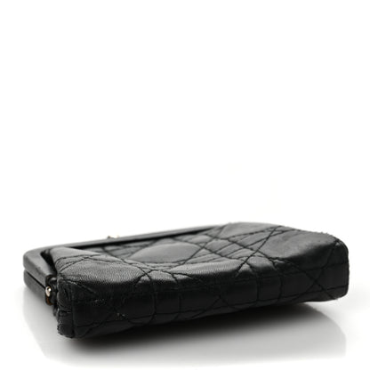 Christian Dior Calfskin Cannage Coin Purse Black 4 of 6