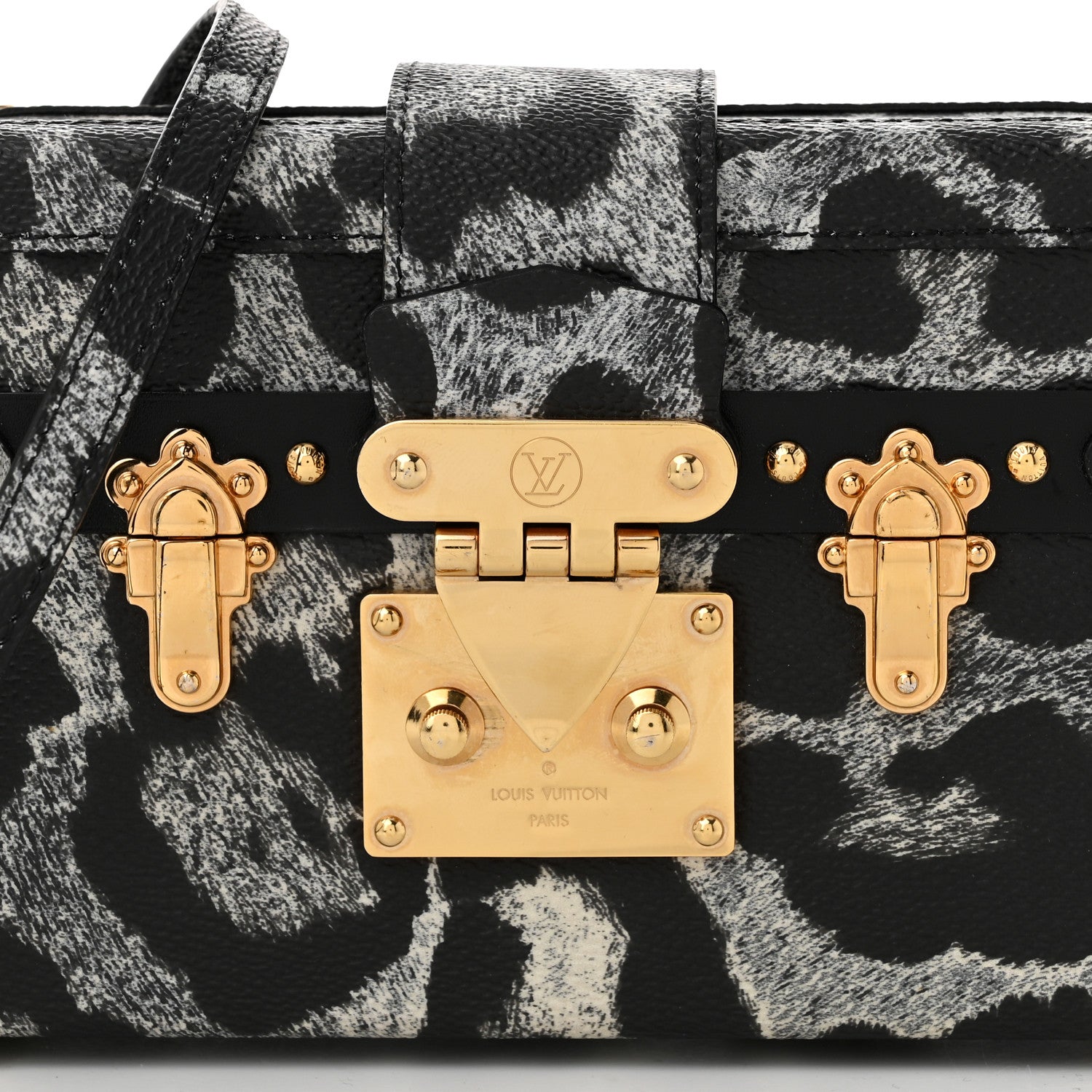 Louis Vuitton Leopard Petite Malle Black Gris 7 of 9