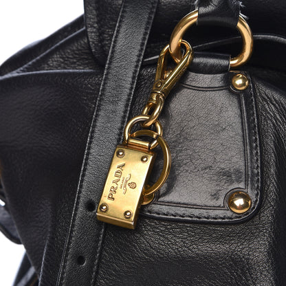 Prada Cervo Shine Shoulder Bag Black 17 of 18