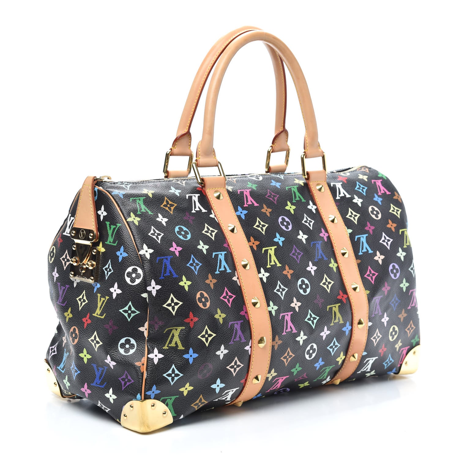 Louis Vuitton Monogram Multicolor Keepall 45 Black 2 of 8