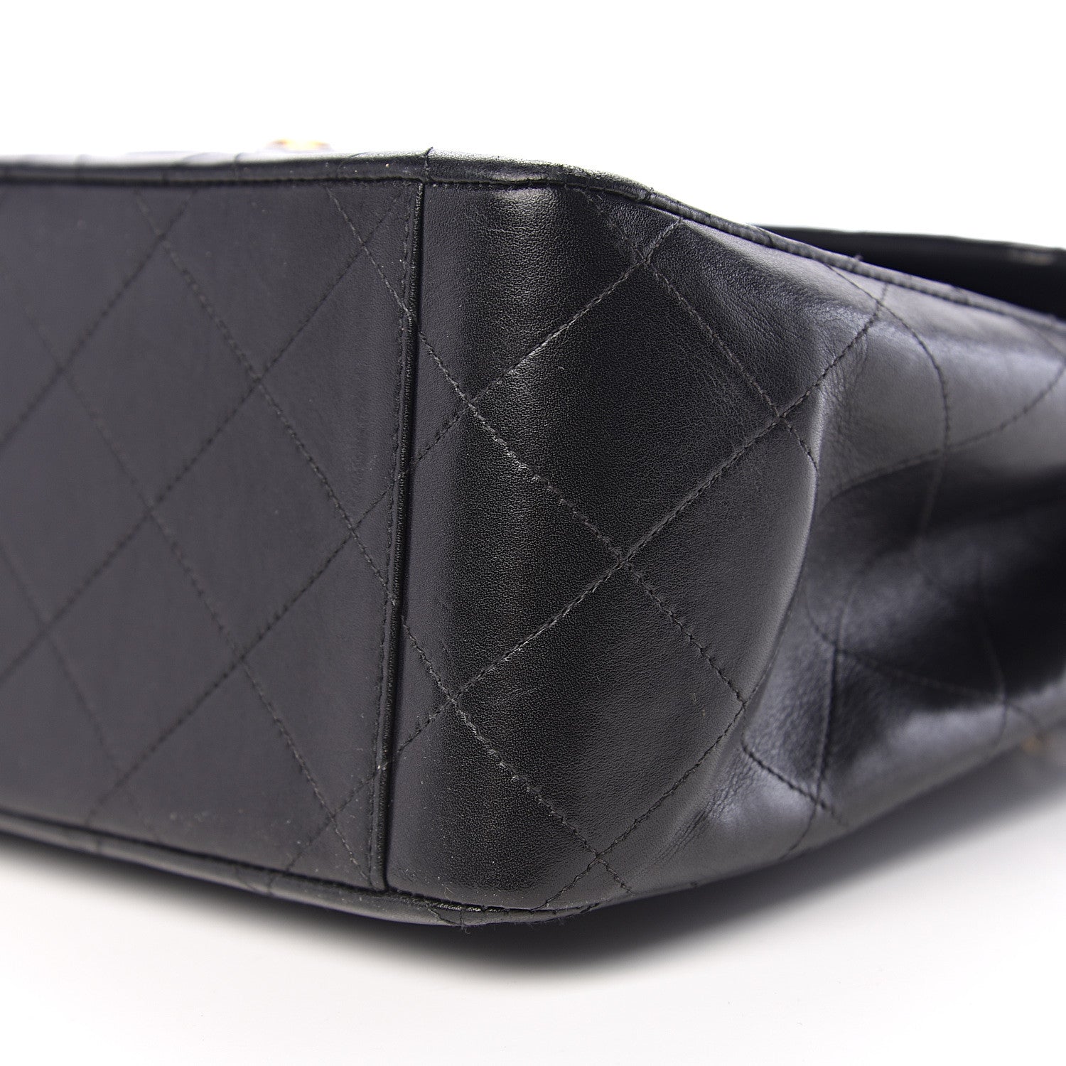 Chanel Lambskin Quilted XL Jumbo Single Flap Black 12 of 13