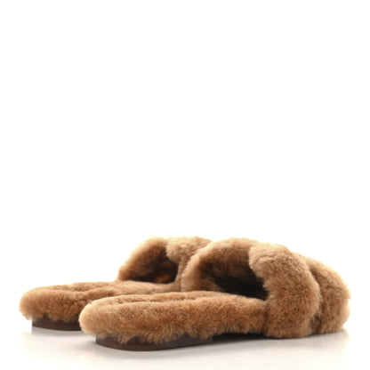 Hermes Woolskin Oran Sandals 37 Naturel 5 of 9