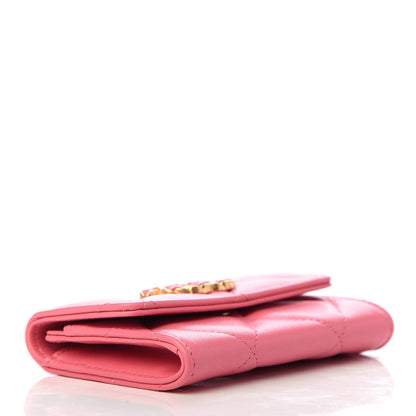 Chanel Lambskin Quilted Chanel 19 Flap Card Holder Pink 4 of 10