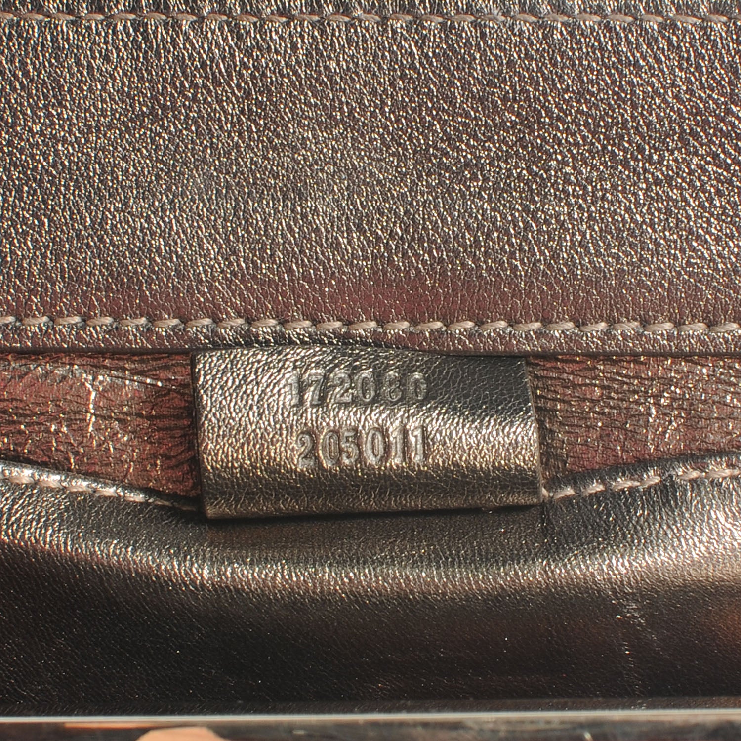 Gucci Metallic Calfskin Britt Clutch Pewter 7 of 8