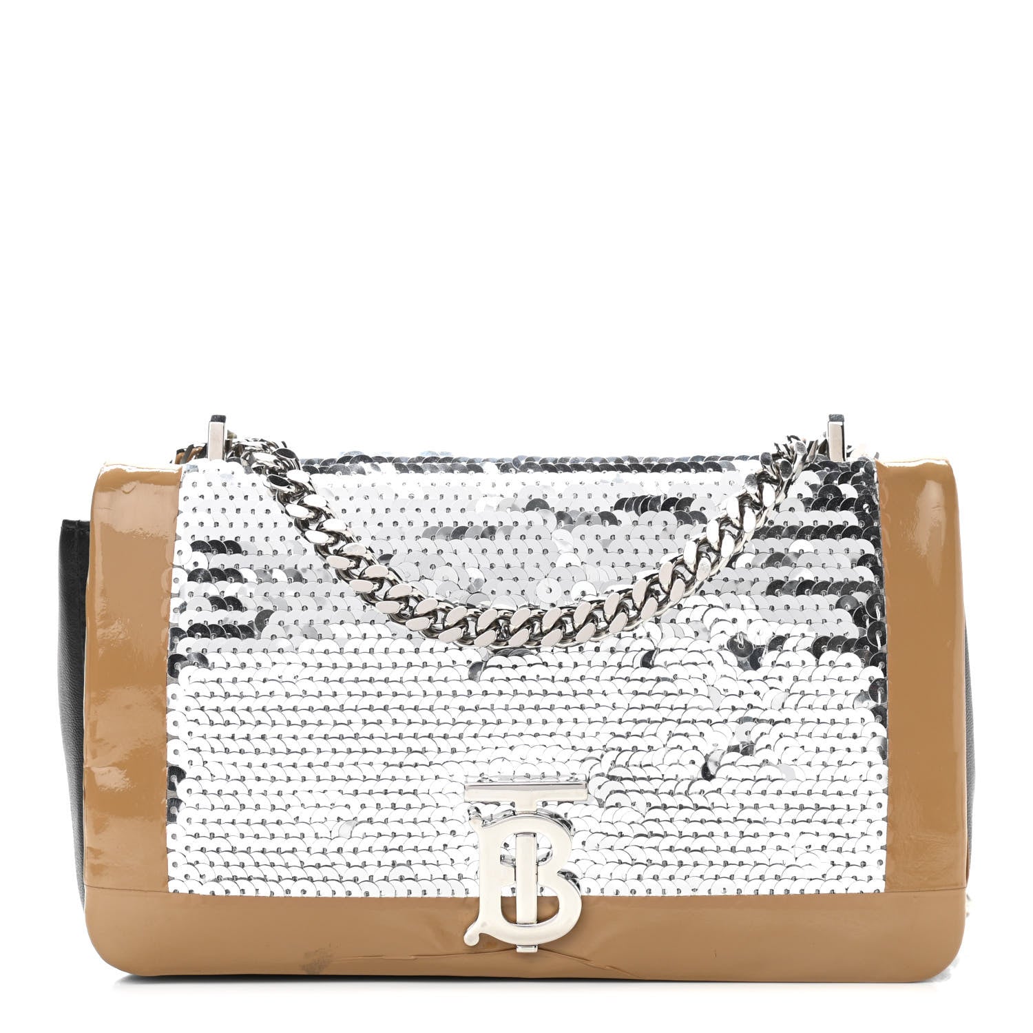 Burberry Patent Sequin Embellished Small TB Lola Bag Black 1 of 14