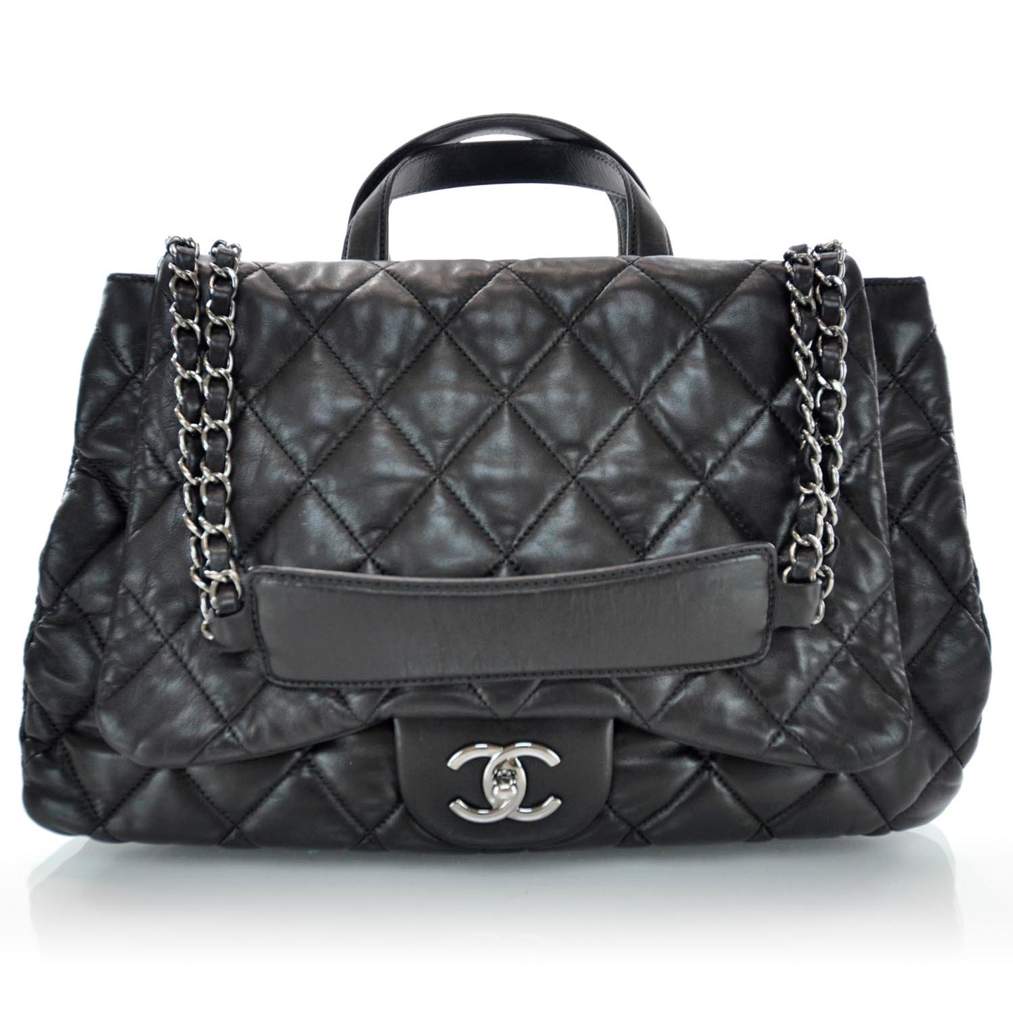 Lambskin Quilted 3 Maxi Flap Bag Black