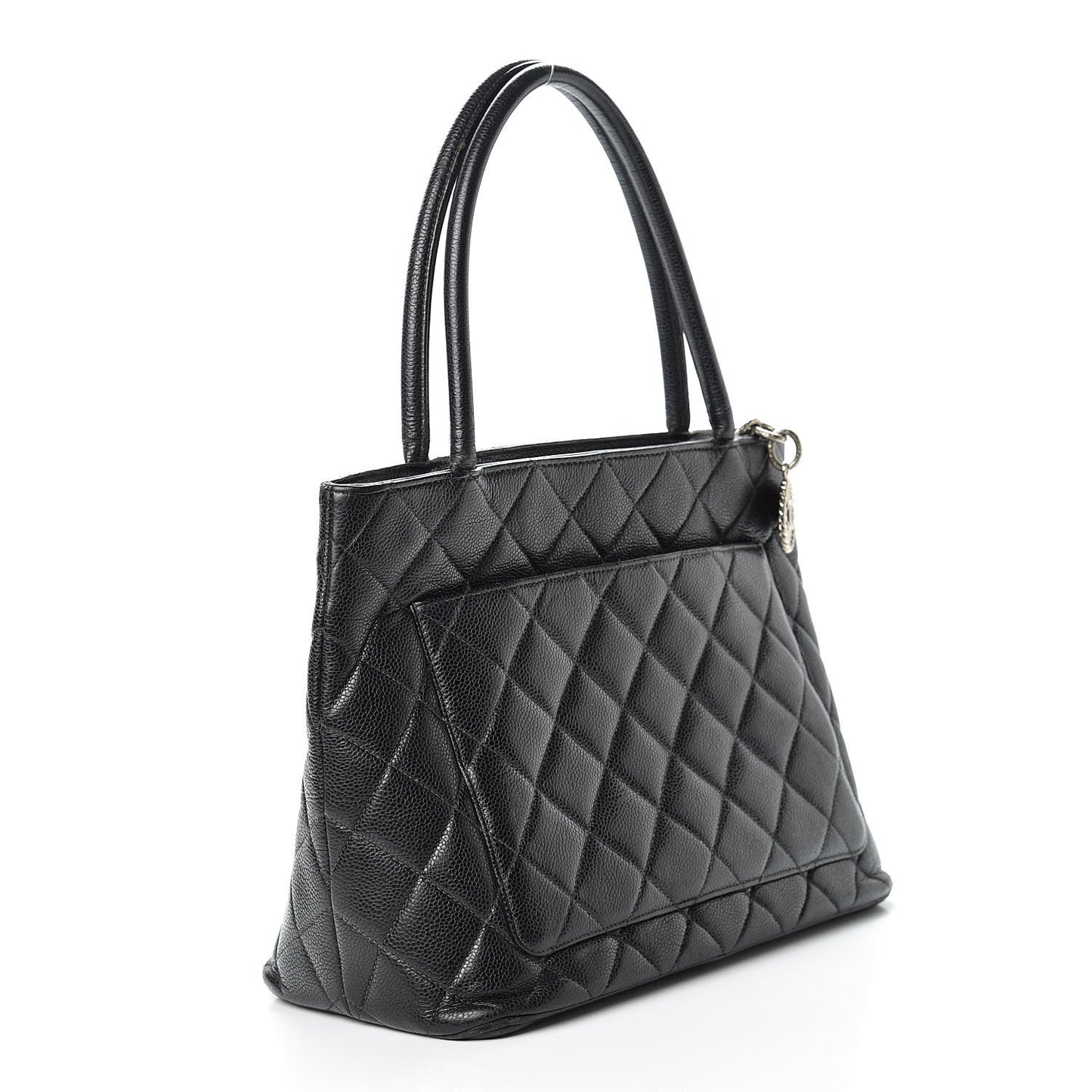 Caviar Quilted Medallion Tote Black