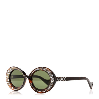 Gucci Acetate Crystal Round Sunglasses GG0618S Tortoiseshell 1 of 7