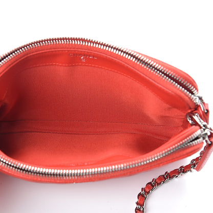 Chanel Caviar Chevron Quilted Small Clutch With Chain Red 5 of 10