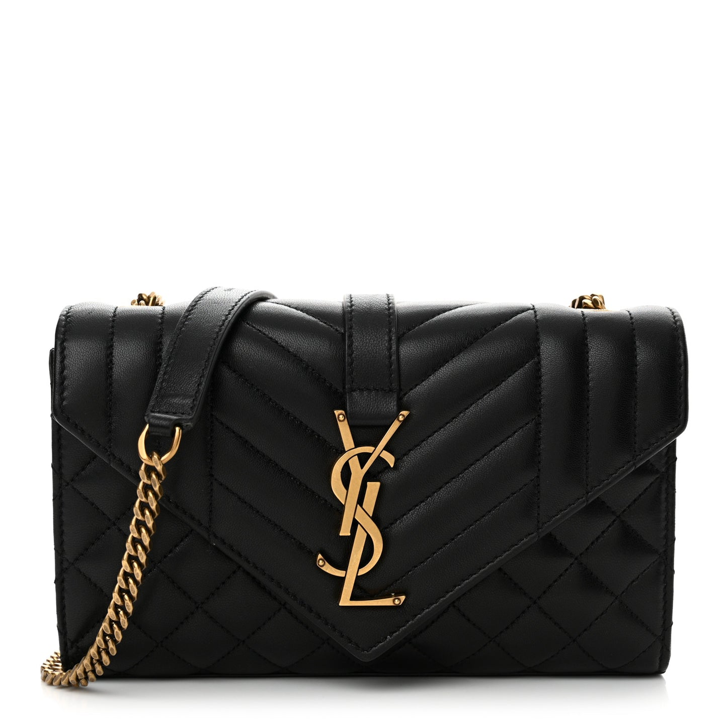 Grain De Poudre Textured Mixed Matelasse Triquilt Small Monogram Satchel Black