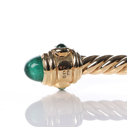 David Yurman 18K Yellow Gold Emerald 3.5mm Renaissance Bracelet 4 of 5