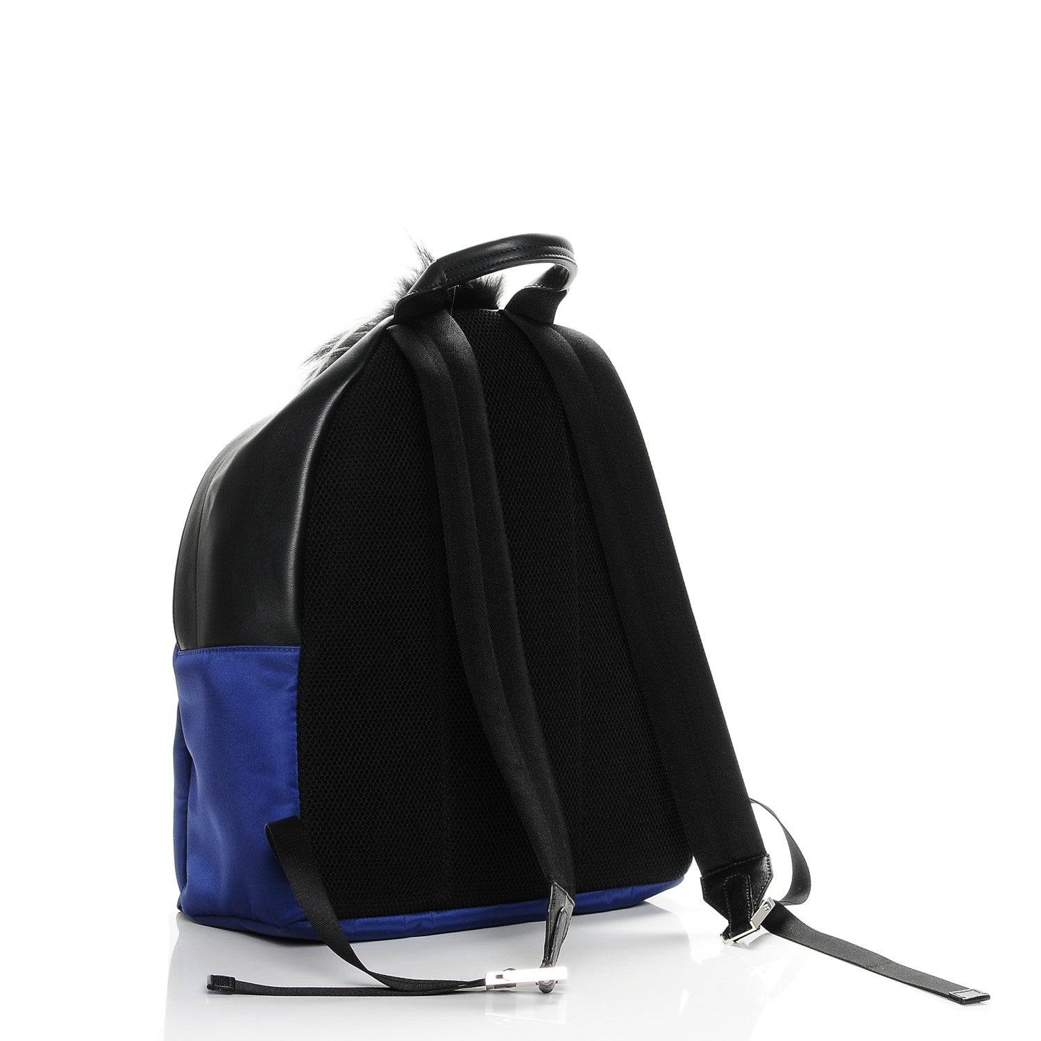 Fendi Nylon Vitello Fur Bag Bug Backpack Blue 3 of 8