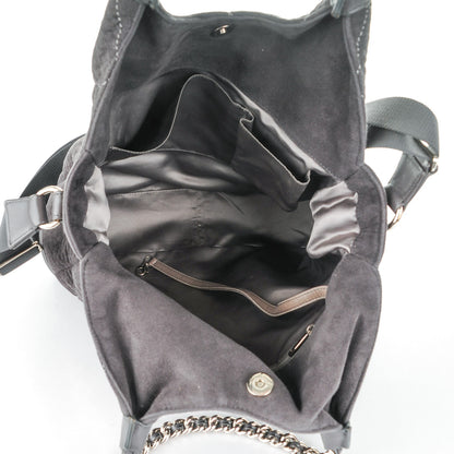Chanel Microsuede Quilted Rodeo Drive Hobo Black 5 of 7